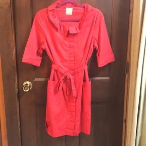 Anthropologie Red Dress with collar
